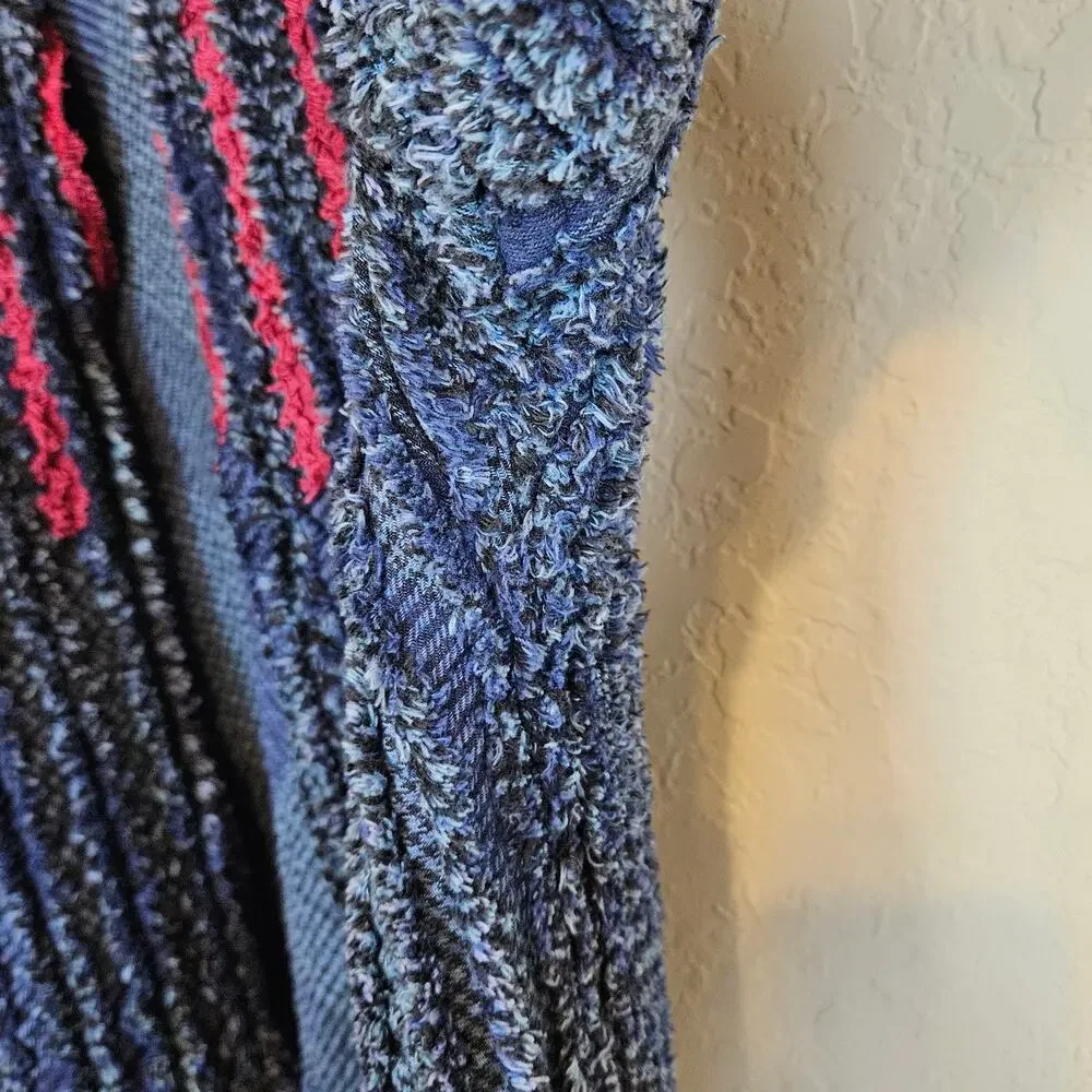 Handmade Terrycloth Blue Open Front Jacket Size‎ Large